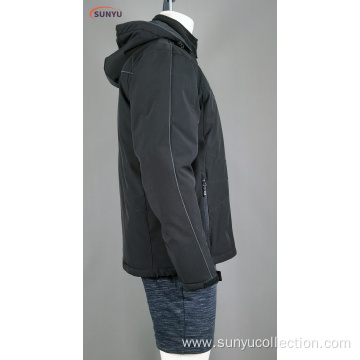 Men's polyester woven winter coats with polar fleece